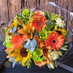 Bright colorful seasonal mix of fresh flowers, flower bouquet or bunch of flowers