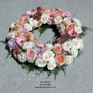 Pastel open doughnut wreath