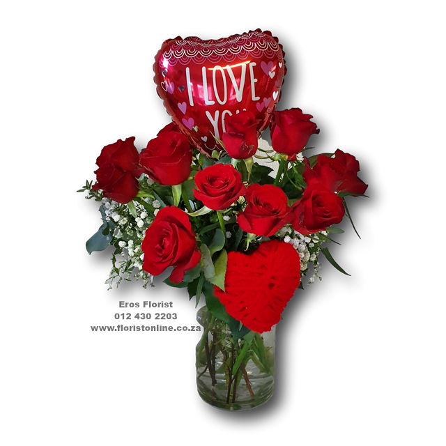 a Dozen roses by Eros Florist