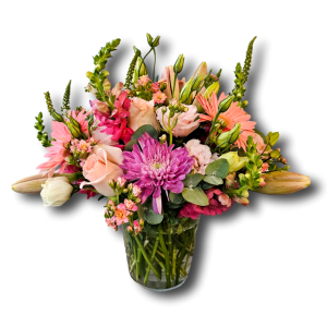 stunning compact flower vase in pink