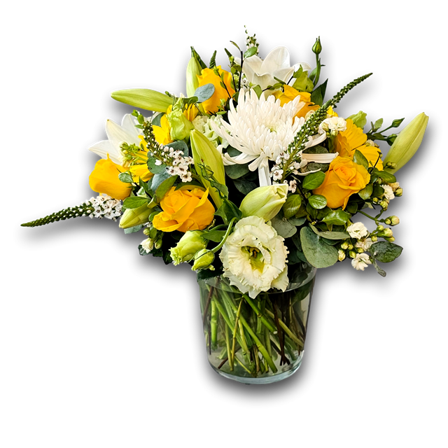 stunning compact flower vase in yellow