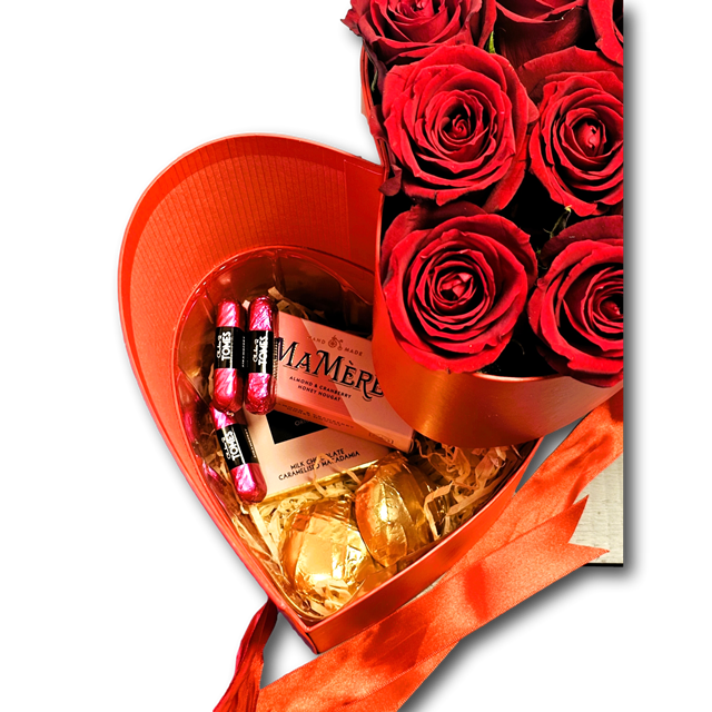 Rose Double Heart Box – Eros Florist Online
