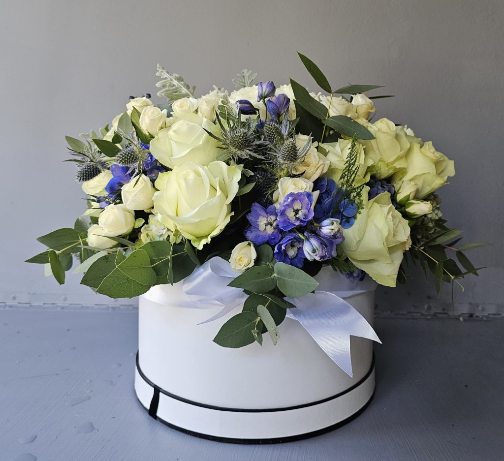 A hat box arrangement can make a great Mother's Day gift