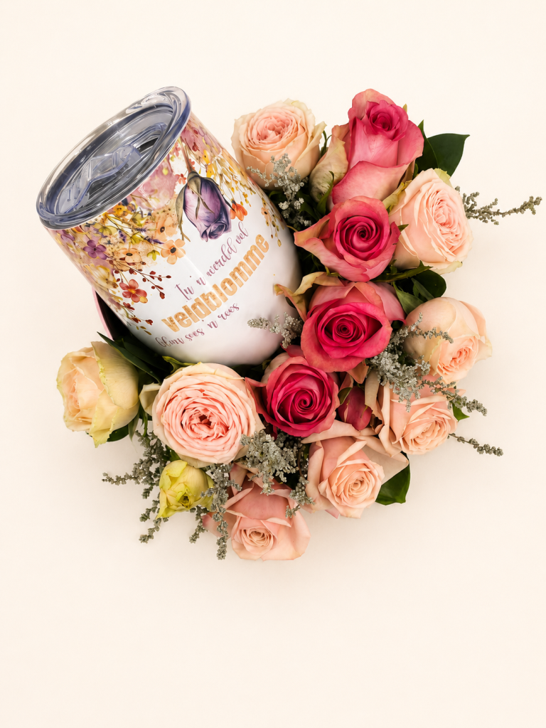 Blomme en Bederf – Roses & Afrikaans Tumbler Gift