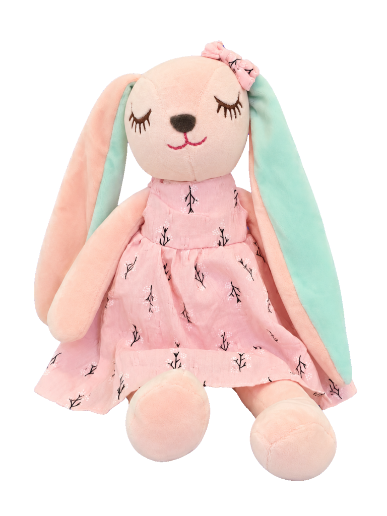 Plush bunny in a floral dress Pink bunny soft toy Bunny gift for children Soft toy delivery Pretoria New baby gift Pretoria