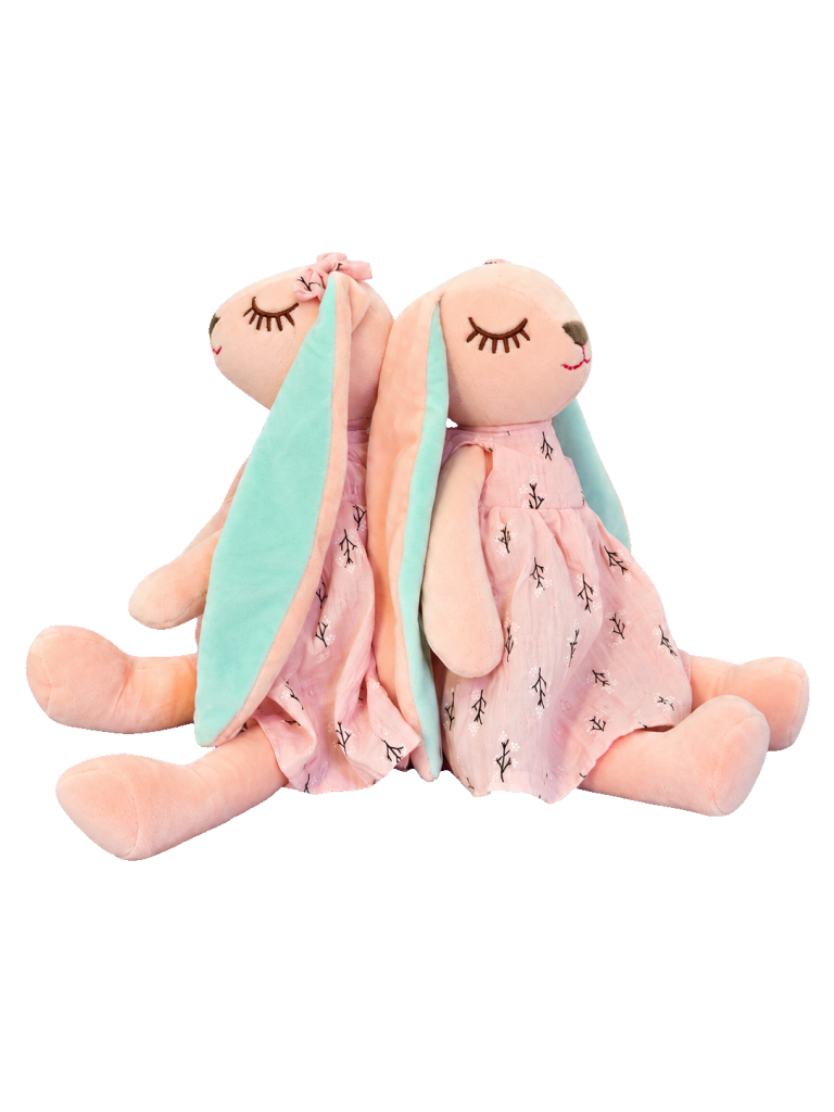 Plush bunny in a floral dress Pink bunny soft toy Bunny gift for children Soft toy delivery Pretoria New baby gift Pretoria
