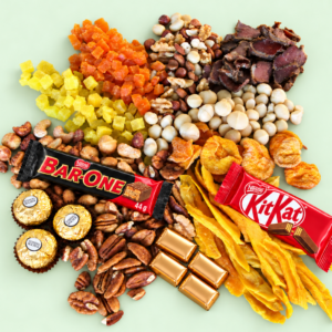 Dried Fruit, Nuts, Chocolate, Biltong & Drywors Nibble