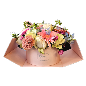 Pink Meadow Floral Gift Box with seasonal flowers